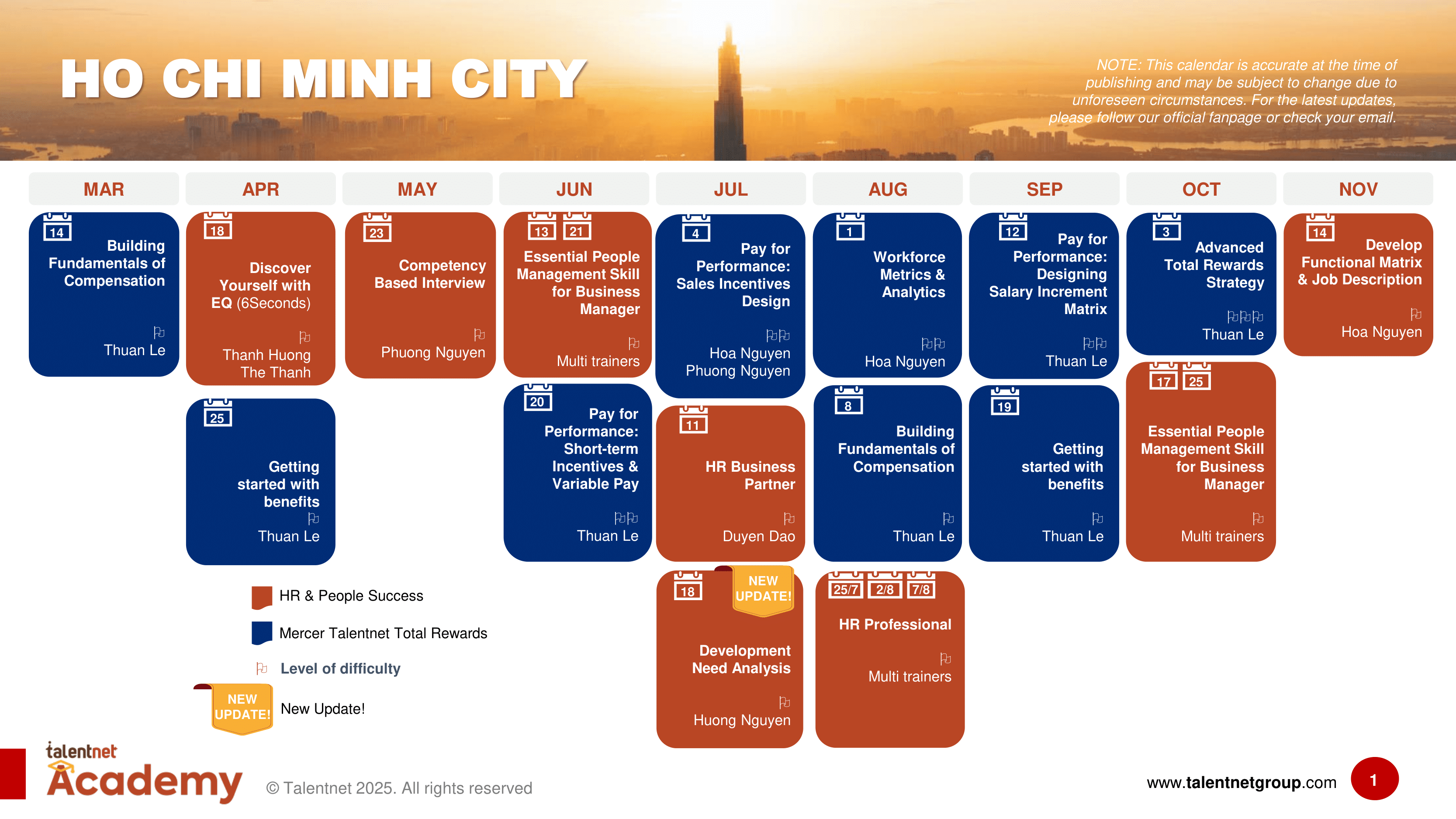 2025 Talentnet Academy Training Calendar_EN-HCMC