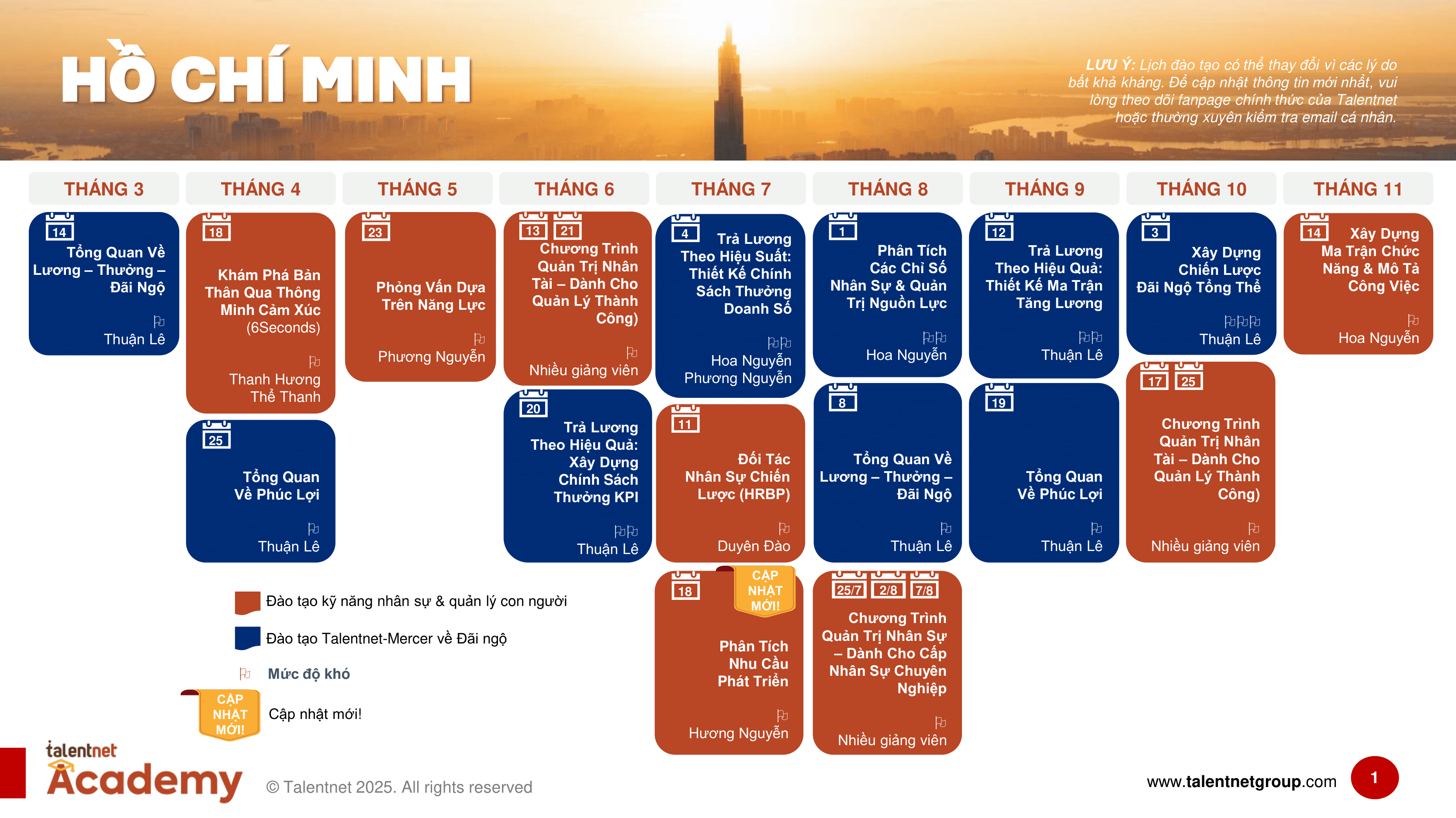 2025 Talentnet Academy Training Calendar_VN-HCMC