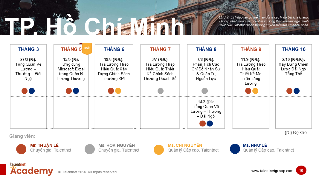 2026 Talentnet Academy Training Calendar_VN (HCMC)