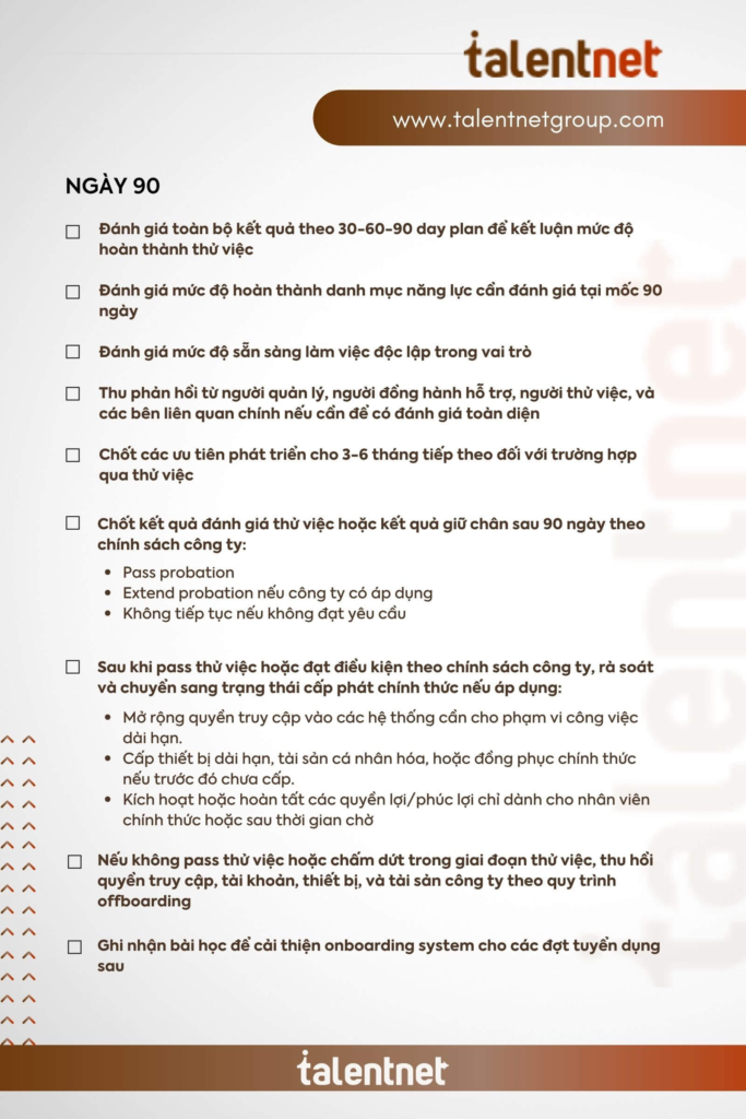 Checklist Onboarding 30–60–90 Ngày Giúp Doanh Nghiệp Giảm Một Nửa Tỷ Lệ Nghỉ Việc 9 Checklist onboarding giúp doanh nghiệp giảm một nửa tỷ lệ nghỉ việc
